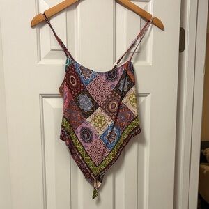 Main Strip Multicolor Patchwork Top